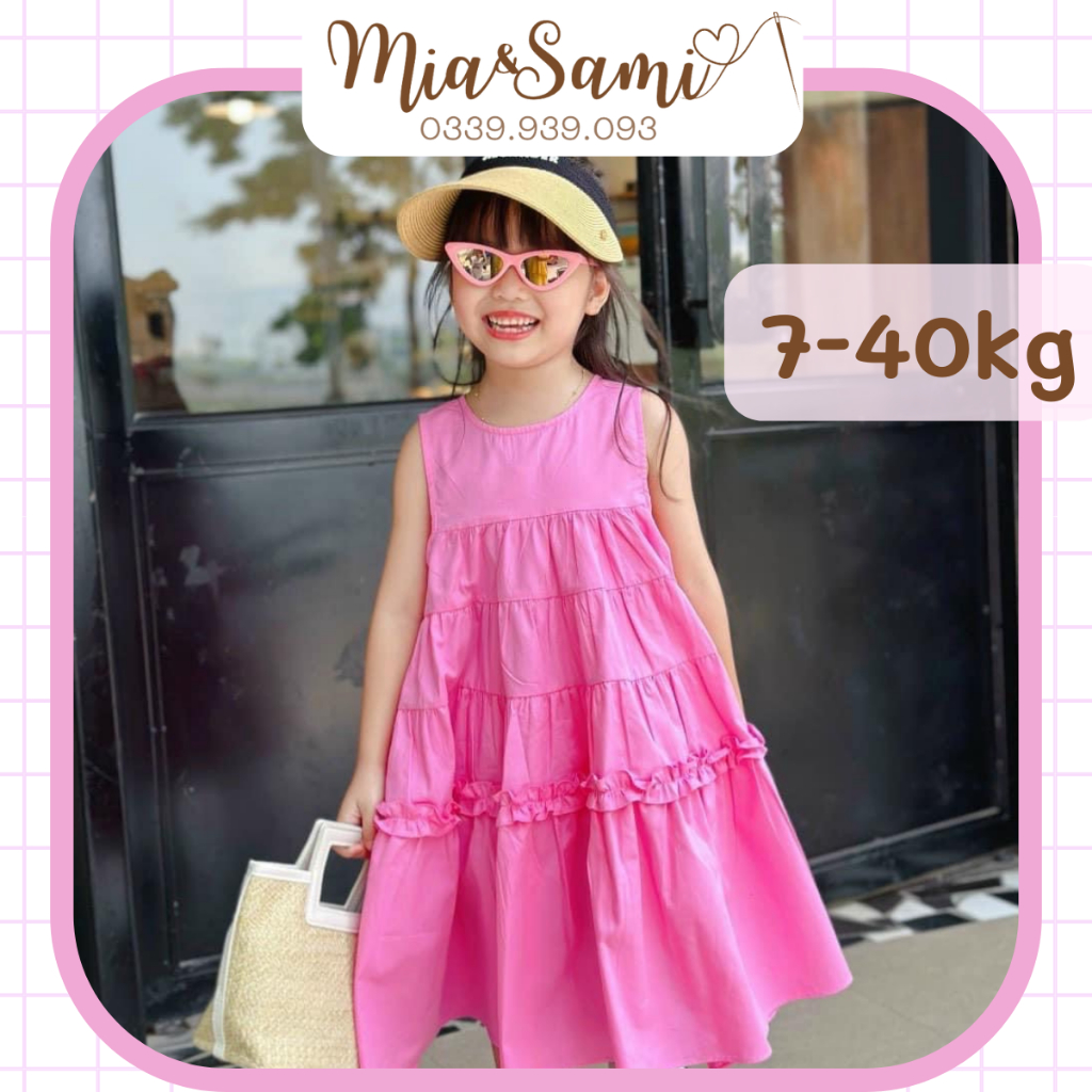 Váy/ đầm thiết kế MiaSami Maxi mùa hè cho bé gái thô mềm nhiều màu sắc đáng yêu