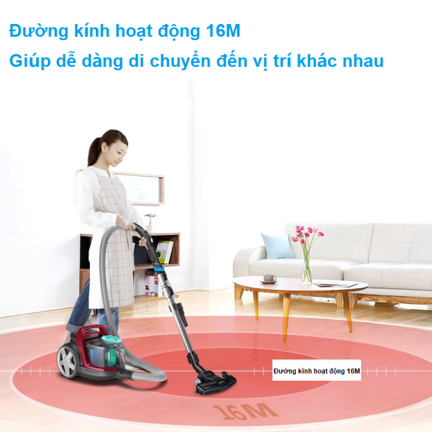Máy hút bụi không túi Philips PowerPro Active FC8632, Serial 5000, công suất 1700W - Hàng chính hãng