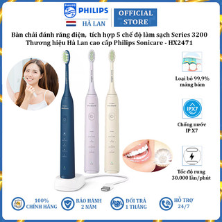 Bàn chải đánh răng điện, tích hợp 5 chế độ làm sạch Philips Sonicare HX2471 - Hàng nhập khẩu (Bảo Hành 24 Tháng)