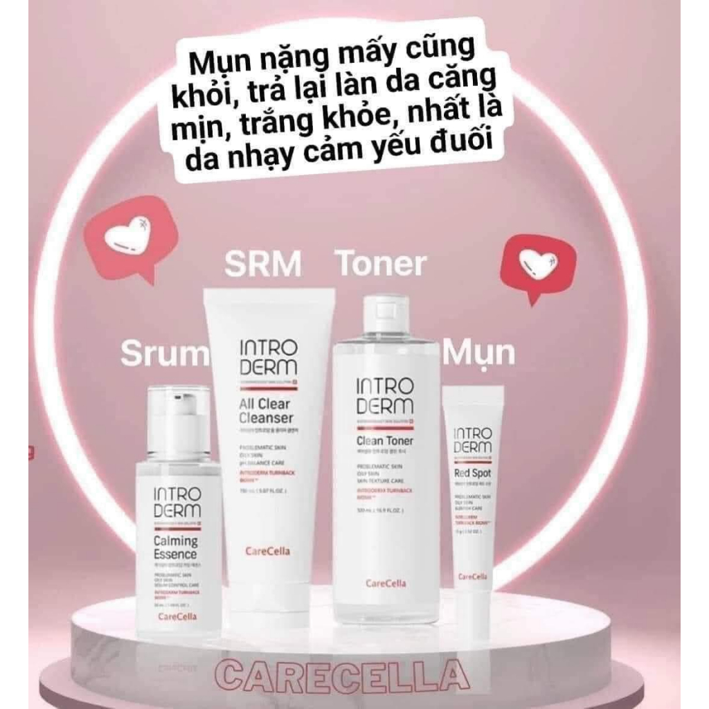 Bộ chăm sóc da mụn Introderm Carecella (4 món)