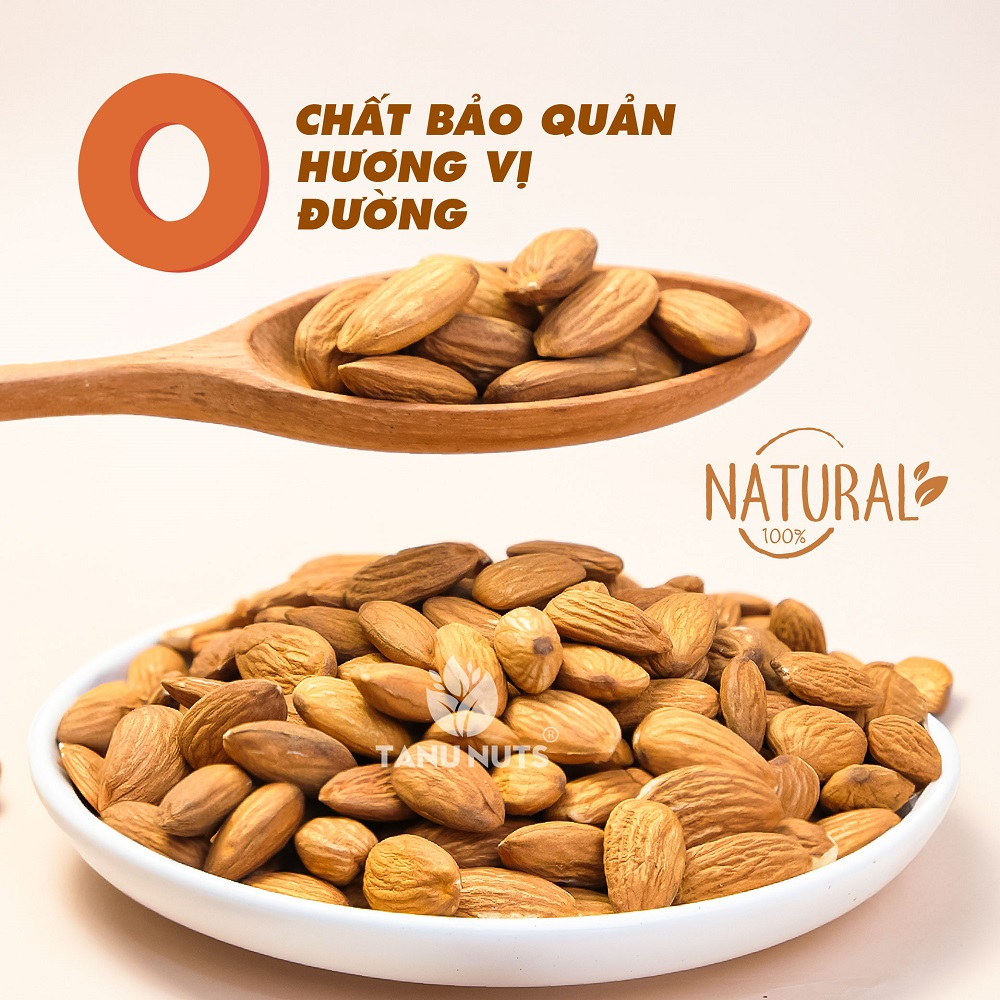 Hạt hạnh nhân sấy chín TANU NUTS ngũ cốc dinh dưỡng cho bà bầu, người ăn kiêng, giảm cân