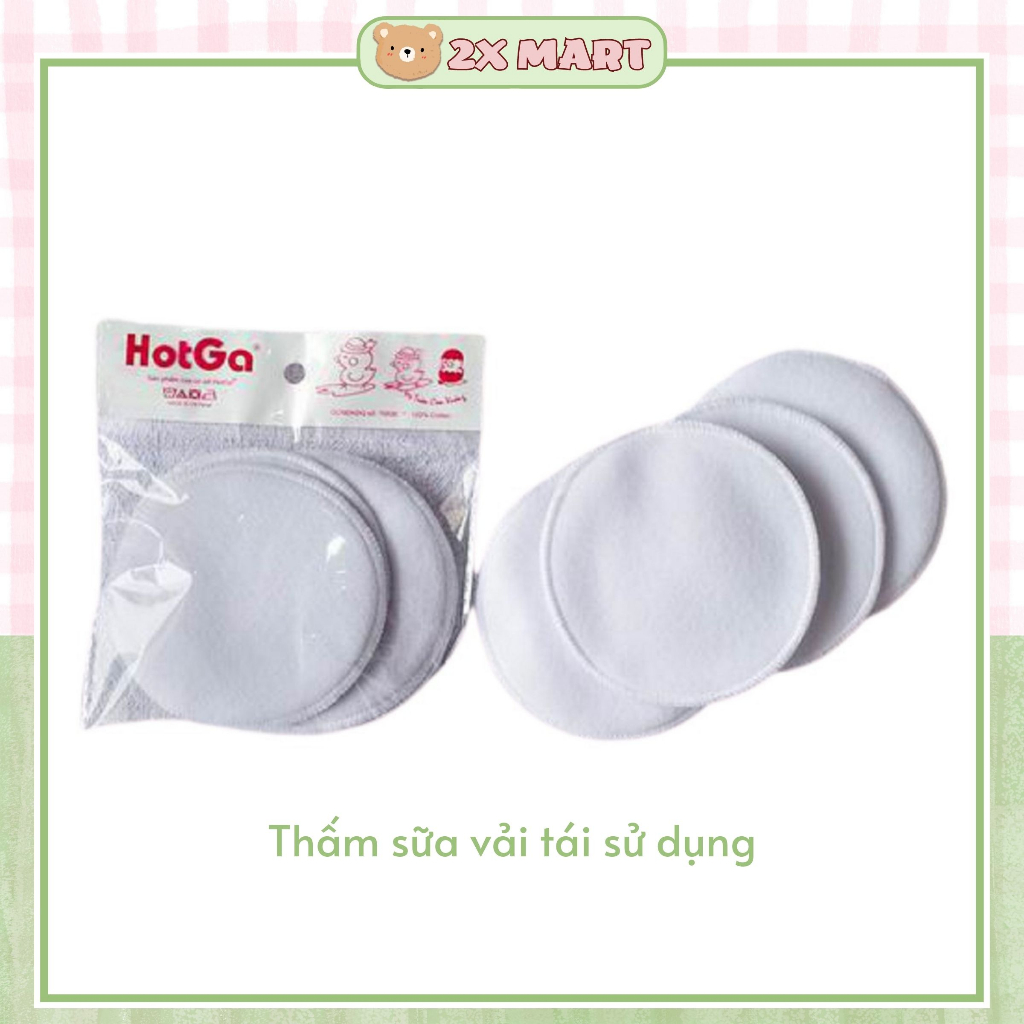 Miếng lót thấm sữa vải tấm đệm thấm sữa bằng vải Hotga Set 4 (giặt đc và tái sử dụng)