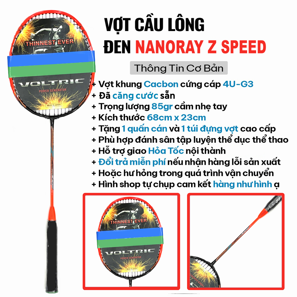 Vợt Cầu Lông Luyện Tập Thể Thao Khung Cacbon Siêu Bền Đẹp