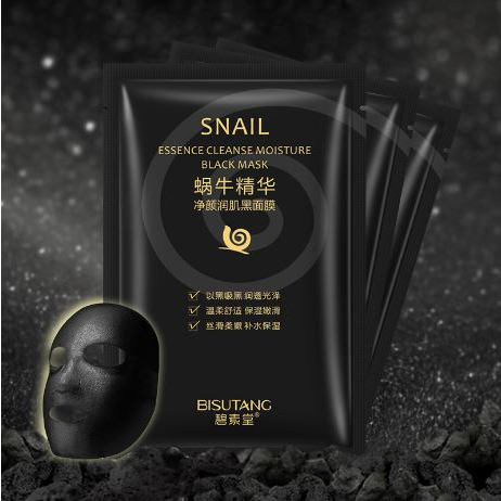 Mặt nạ ỐC SÊN ĐEN BISUTANG Snail Black Mask - Tinh chất ốc sên và than hoạt tính