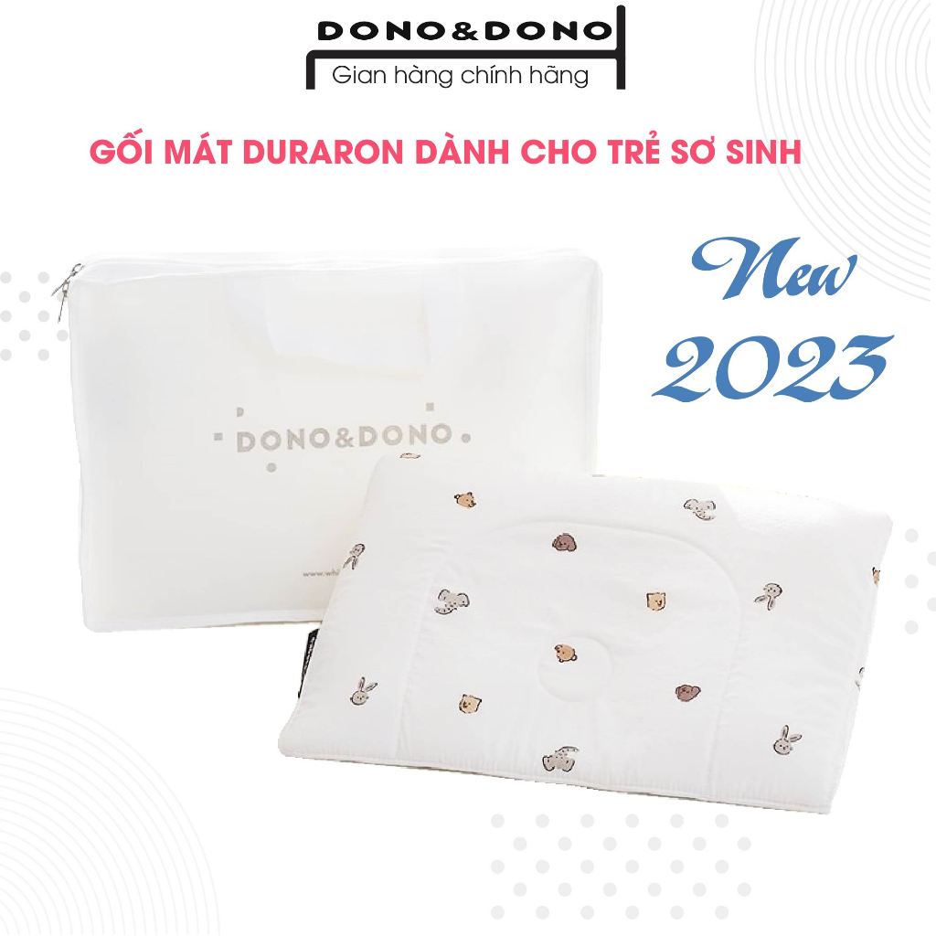 Gối sơ sinh Hàn Quốc, công nghệ Duraron siêu thoáng mát, dễ dàng điều chỉnh độ cao, mềm mại êm ái - DonoDono