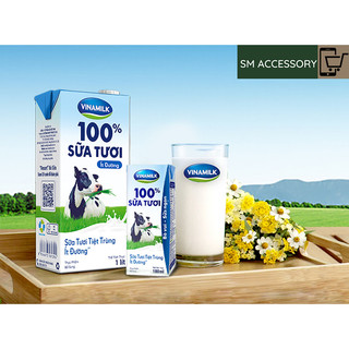 Sữa tươi vinamilk hộp 1 lít - có đường, ít đường, không đường