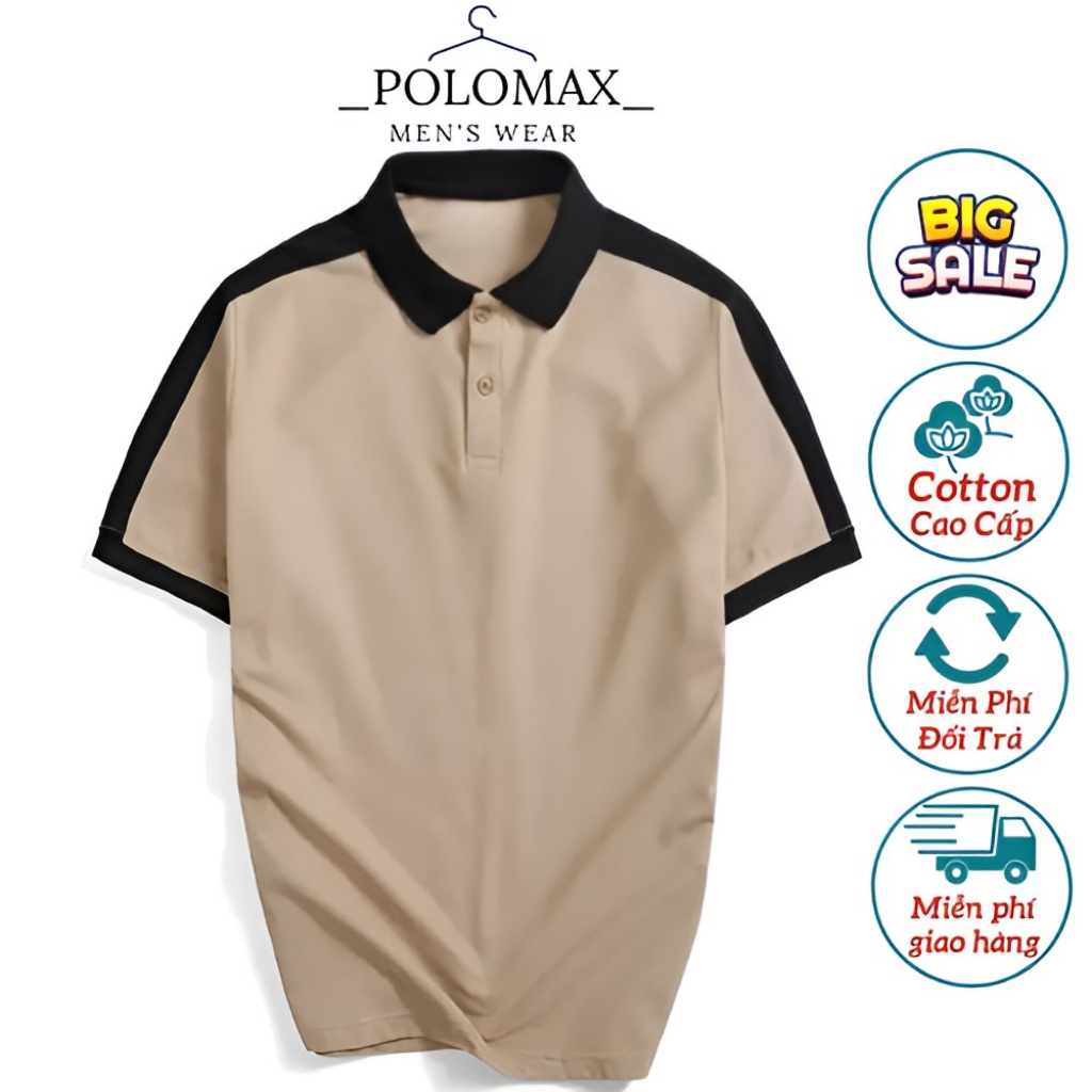 Áo polo nam ngắn tay cầu vai dành cho nam, áo phông nam phong cách trẻ trung, năng động, thấm hút mồ hôi tốt PL01V