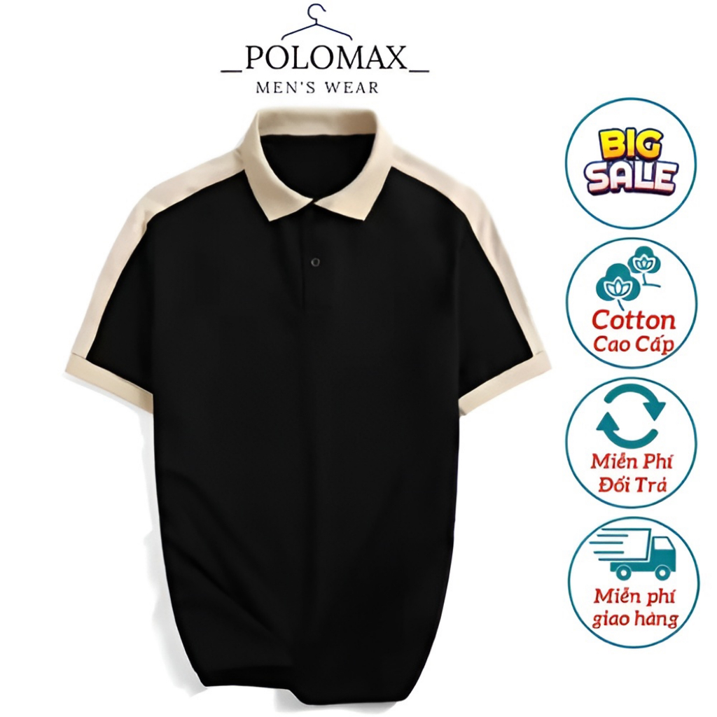 Áo polo nam ngắn tay cầu vai dành cho nam, áo phông nam phong cách trẻ trung, năng động, thấm hút mồ hôi tốt PL01V