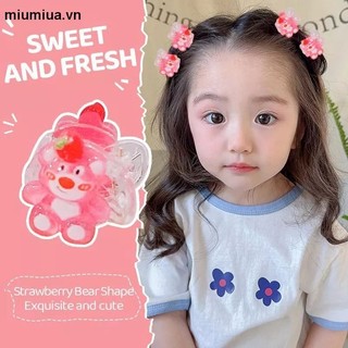 Kẹp tóc càng cua mini đính gấu dâu nhiều hình đáng yêu giao ngẫu nhiên