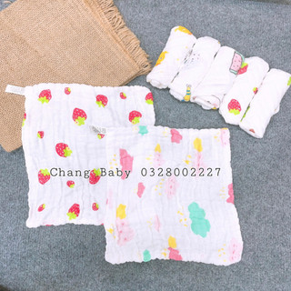 Sét 5 khăn sữa sợi tre 6 lớp siêu mềm,thấm hút tốt an toàn cho bé