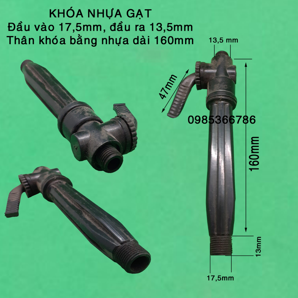 Tay cầm + Khoá gạt nhựa cho bình phun xịt tưới cây, phun phân bón và phun xịt thuốc bảo vệ thực vật.