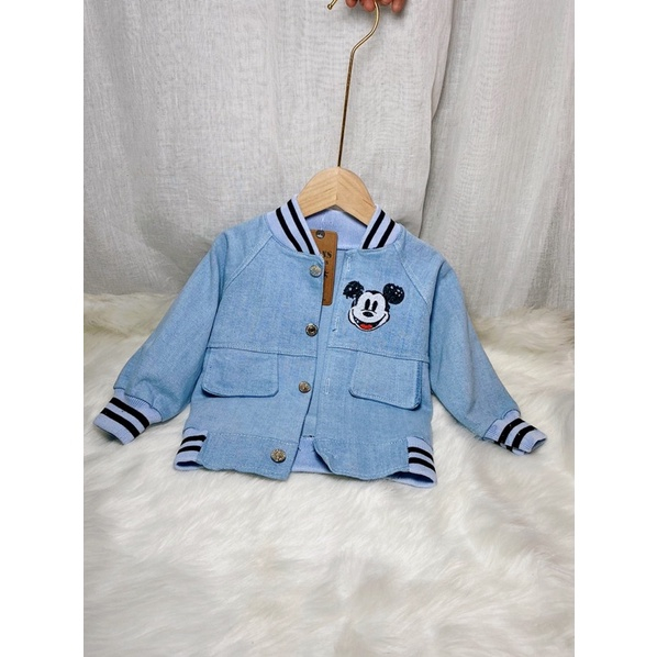ÁO BÒ BOMBER MẪU CHUỘT MIKEY CHO BÉ 1-6 TUỔI