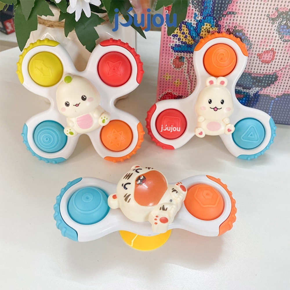 Đồ chơi con quay spinner con vật ngộ nghĩnh 3 trong 1 cao cấp JuJou Let's Play bộ 3 chiếc chất liệu nhựa cao cấp an toàn