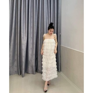 Váy xuông 2s ren tầng dáng dài sang chảnh