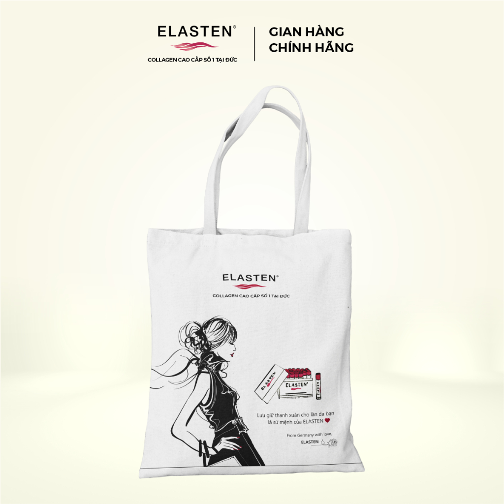 [HÀNG TẶNG KHÔNG BÁN] Túi Tote Cao cấp Elasten Collagen Dưỡng Da Số 1 Tại Đức