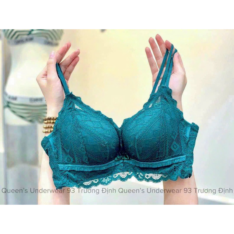 Áo ngực ren không gọng đệm dày , áo lót định hình cao cấp quai kép HĐ