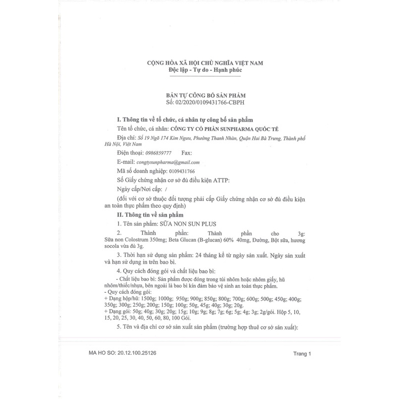 Men hữu cơ Sunplus