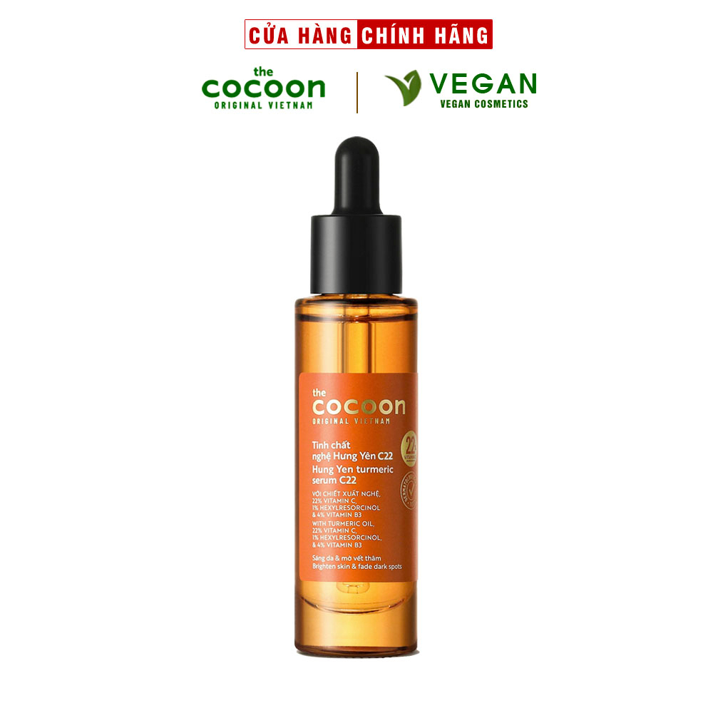 Tinh chất nghệ Hưng Yên C22 Cocoon (serum) 22% vitamin C sáng da, mờ thâm Thuần chay 30ml