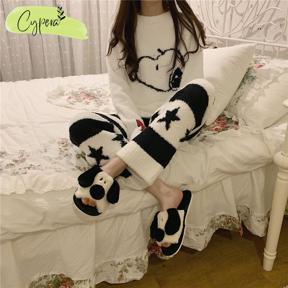 Dép Cặp Nam Nữ Đi Trong Nhà Quai Ngang Chống Trơn Trượt Hình Cún Con Đáng Yêu - D157 - D40