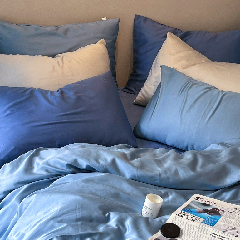 Ga giường lụa Tencel 60S Fluffy 1m2x2m/1m4x2m/1m6x2m/1m8x2m, bọc nệm, bo chun màu không họa tiết