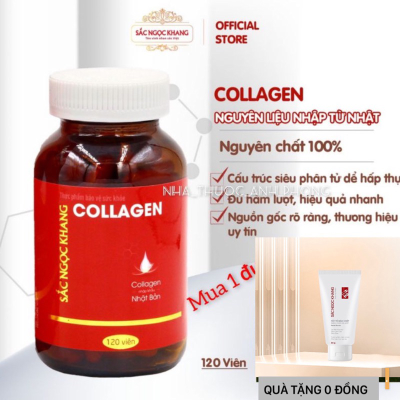 ✅ Collagen Sắc Ngọc Khang thế hệ mới 100% nguyên liệu nhập khẩu từ Nhật Bản [Hộp 120 viên]