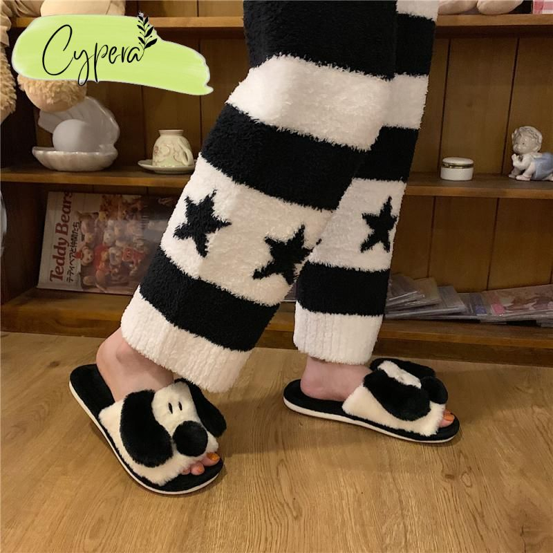 Dép Cặp Nam Nữ Đi Trong Nhà Quai Ngang Chống Trơn Trượt Hình Cún Con Đáng Yêu - D157 - D40