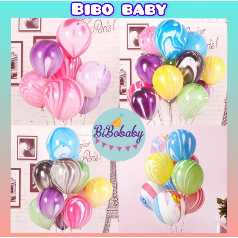 Bóng cao su vân đá, vân loang, bóng sơn thủy - BiBo baby