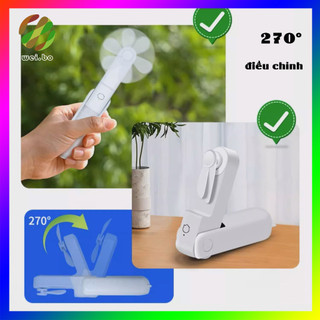 Quạt mini di động sạc quạt nhỏ quạt nhỏ im lặng có thể gập lại với chức năng đèn pin