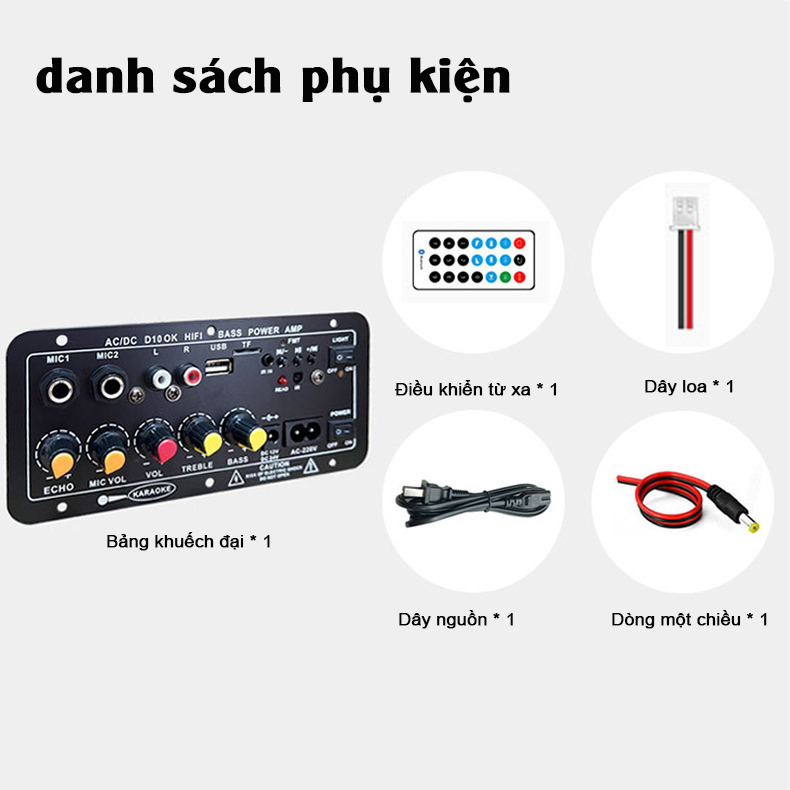 Bảng khuếch đại công suất âm thanh Bluetooth, dàn karaoke gia đình, âm thanh xe hơi loa siêu trầm micro ô tô gia đình