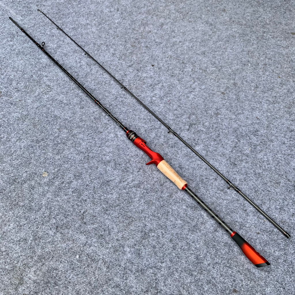 Combo cần lure máy ngang cần bọ cạp red seorpion 2m1 kết hợp máy ngang cermeo tay trái tặng cuộn dây dù pe