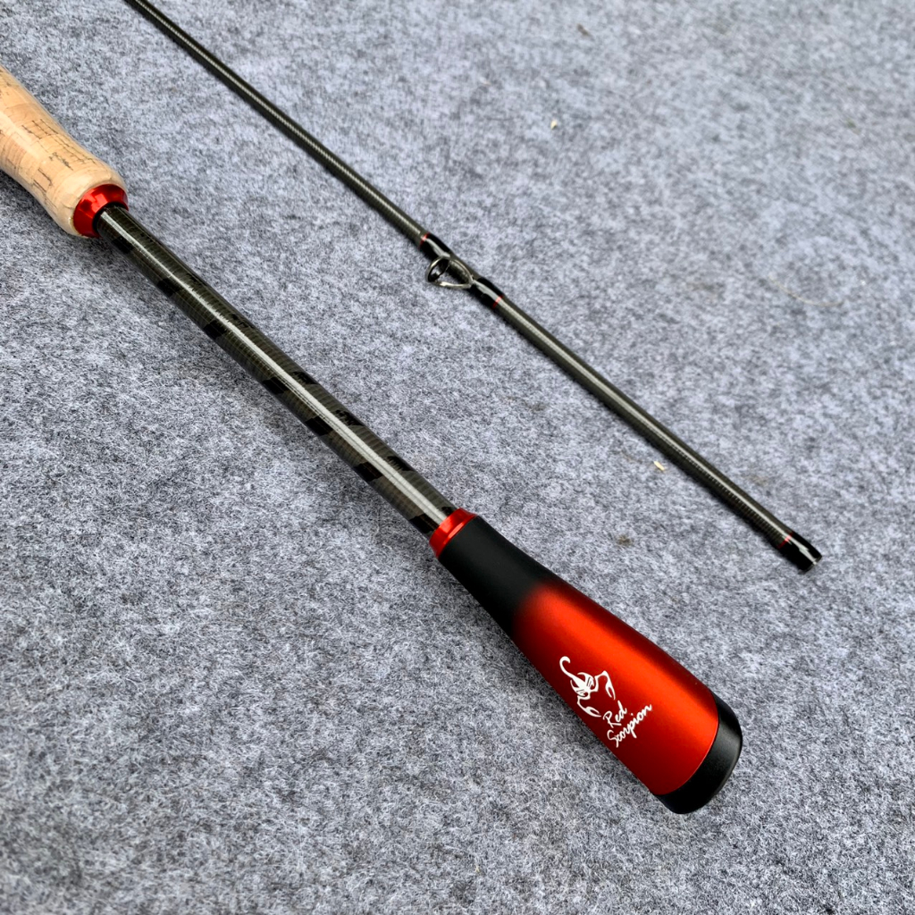 Combo cần lure máy ngang cần bọ cạp red seorpion 2m1 kết hợp máy ngang cermeo tay trái tặng cuộn dây dù pe