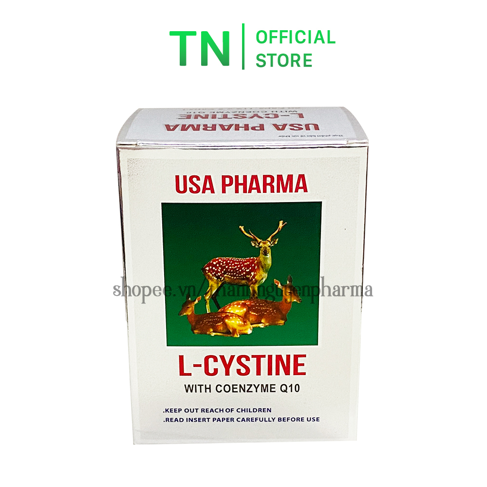 Viên uống L Cystine 500mg Coenzyme Q10 giúp da sáng mịn, giảm rụng tóc - Hộp 60 viên