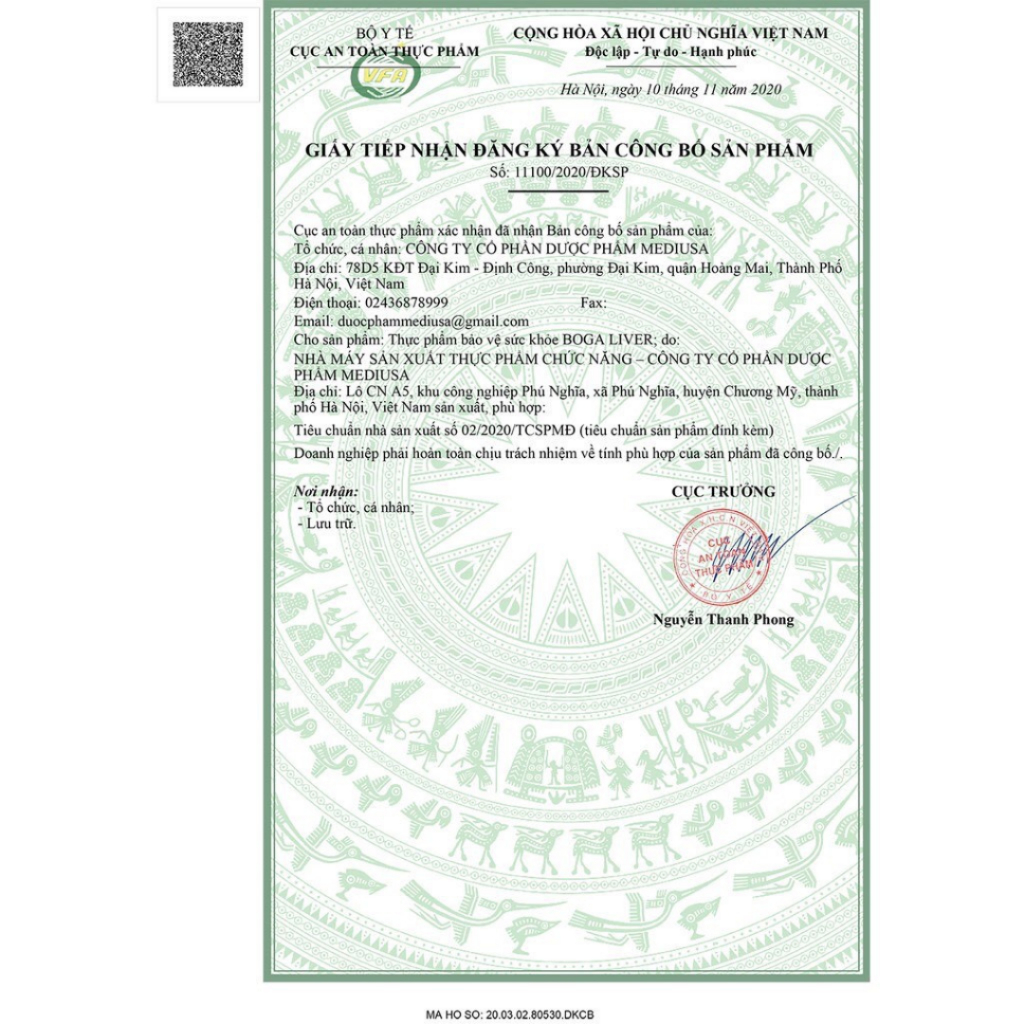 Viên Uống Bổ Gan BOGA LIVER mát gan lợi mật tăng cường chức năng gan - Hộp 60 viên