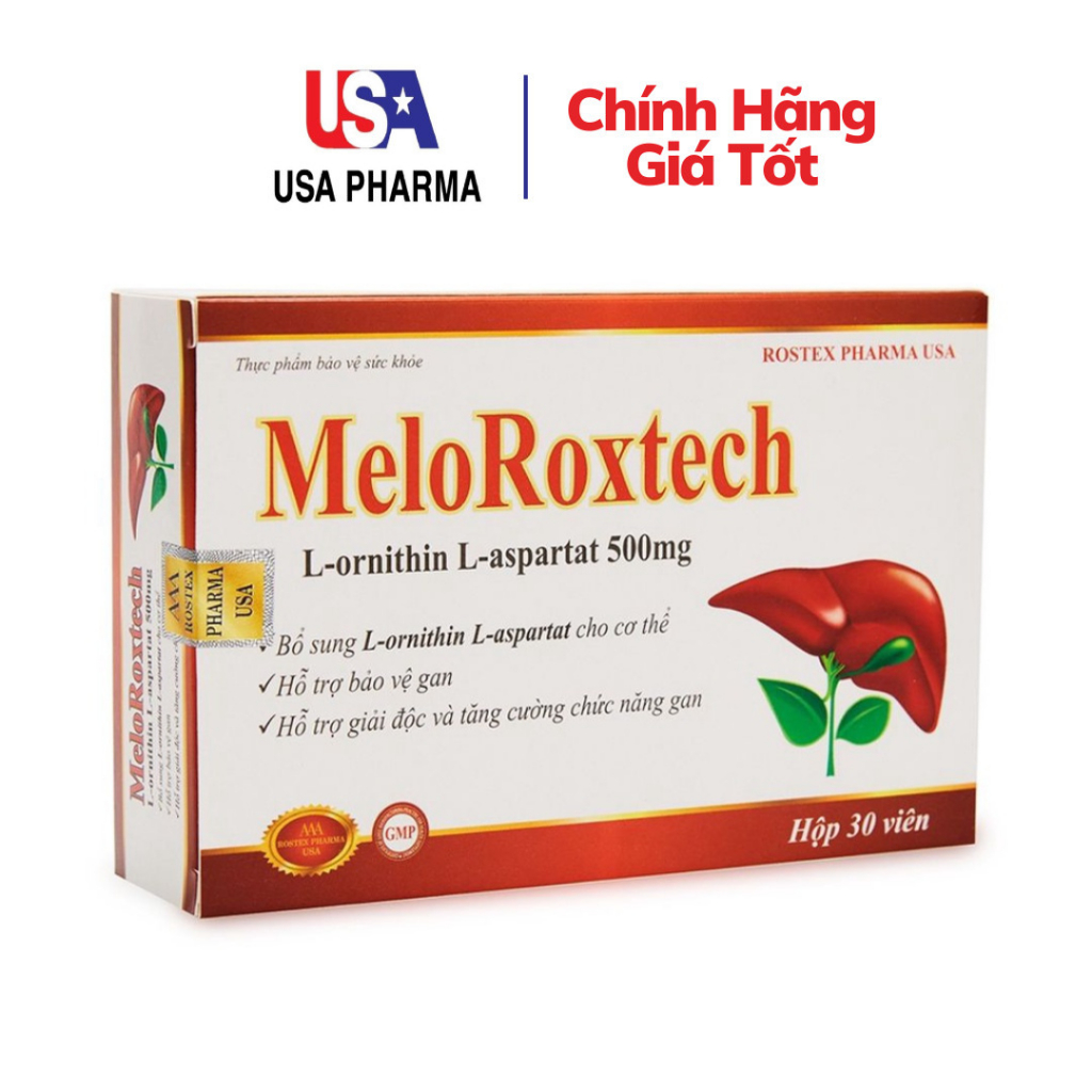 Viên uống bổ gan L-ornithine L-aspartat 500mg hạ men gan - Hộp 30 viên