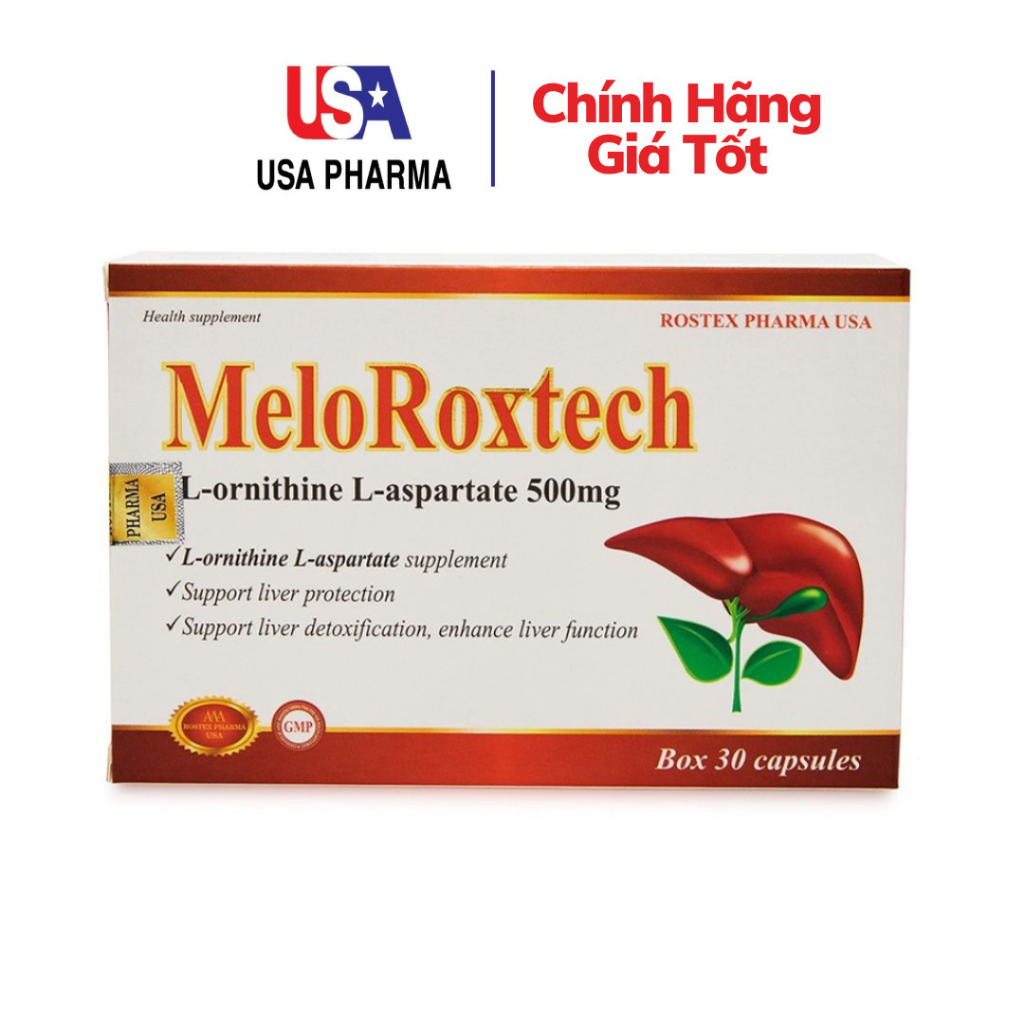 Viên uống bổ gan L-ornithine L-aspartat 500mg hạ men gan - Hộp 30 viên