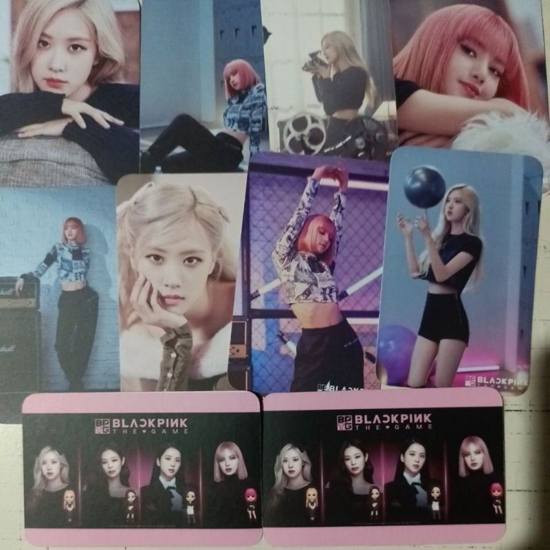 Set 4 card giấy bo góc in 2 mặt ảnh nhóm BLACKPINK THE GAME