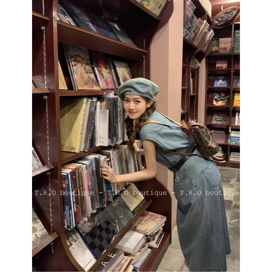 Váy bò tay hến kèm belt mới về chất bò mềm siêu lên form khuôn dáng hàng QCCC