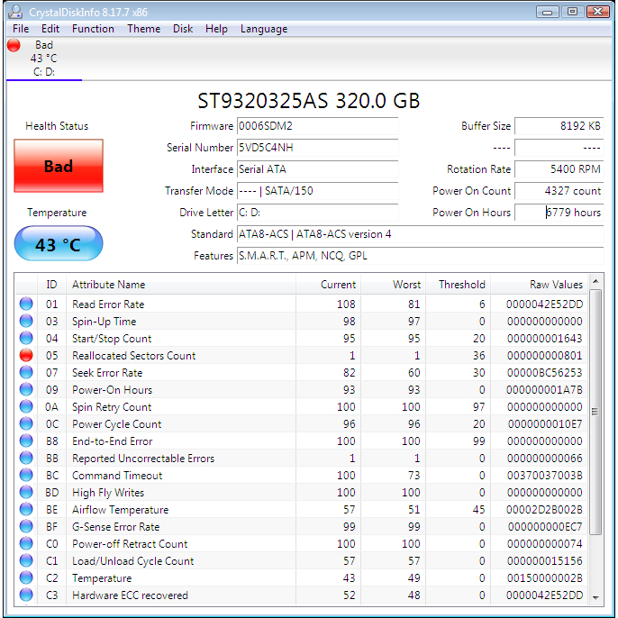 HDD laptop bad còn 10%~20% capacity