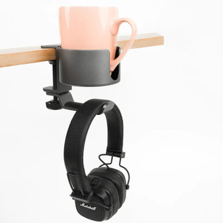 Khay đựng cốc kẹp bàn có móc treo đồ HyperWork CH01