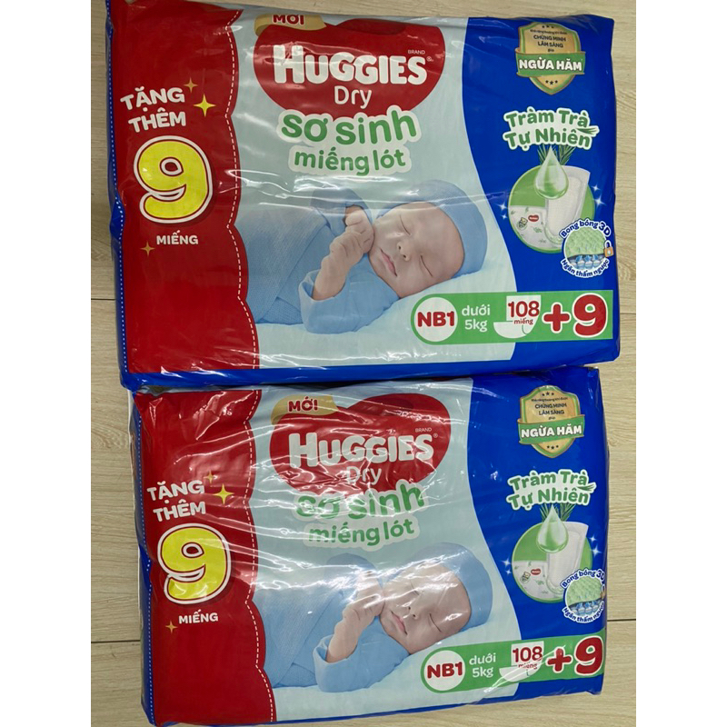 Combo 2 Bịch Tả Dán Lót Size Newborn NB1 108, Dán NB 70+6, Dán S80+2, M76+3