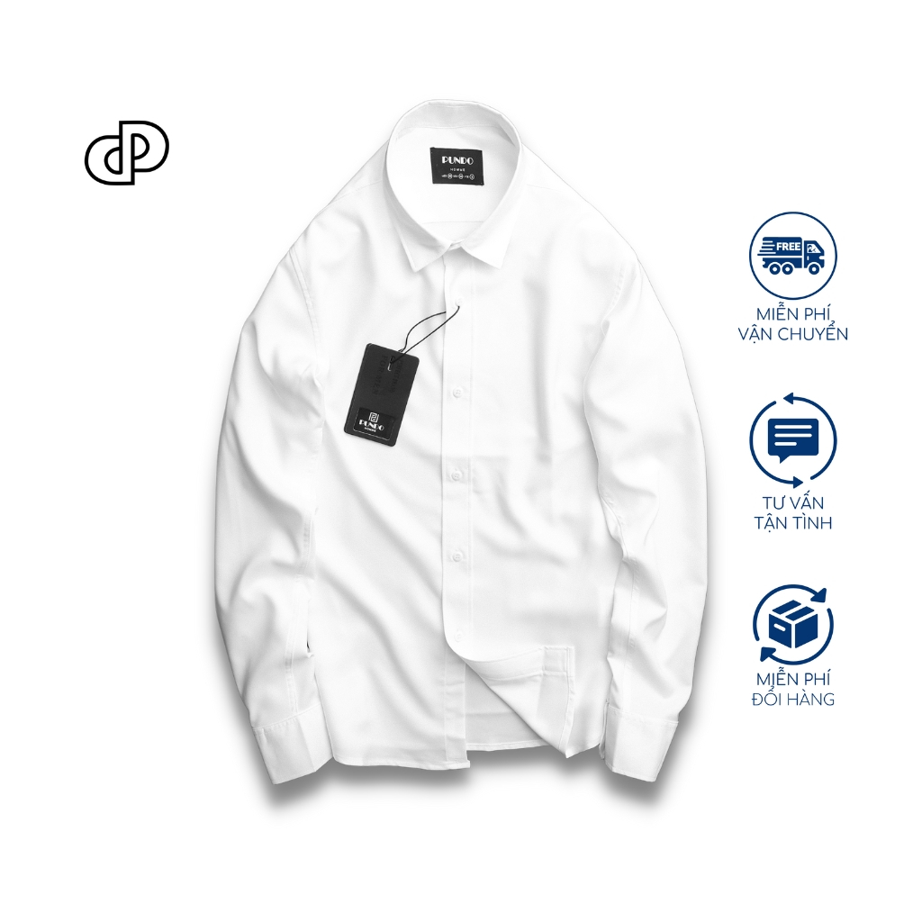 Áo sơ mi nam dài tay chất cotton lụa chống nhăn thấm hút bảng màu basic dễ phối Pundohomme ASMPD03