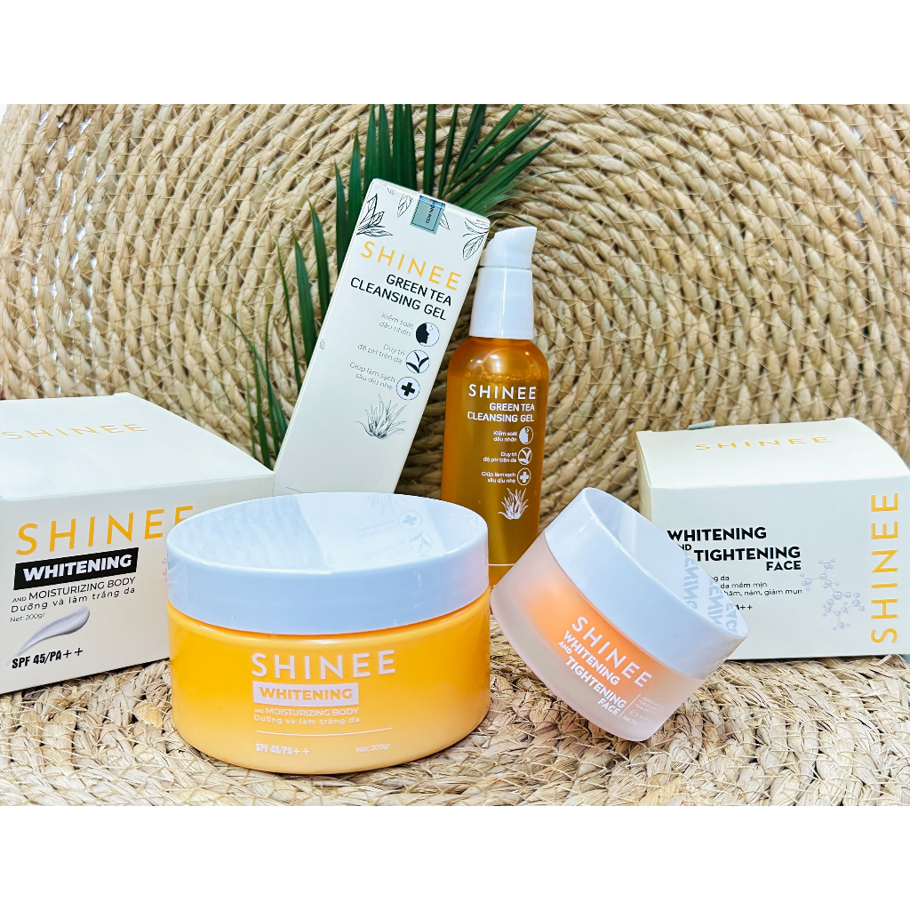 Bộ 3 Sản Phẩm SHINEE Dưỡng Trắng- Làm Sạch & Bảo Vệ Toàn Diện (Gel Rửa Mặt, Kem Dưỡng Trắng Sáng Dành Cho Da Mặt & Body)