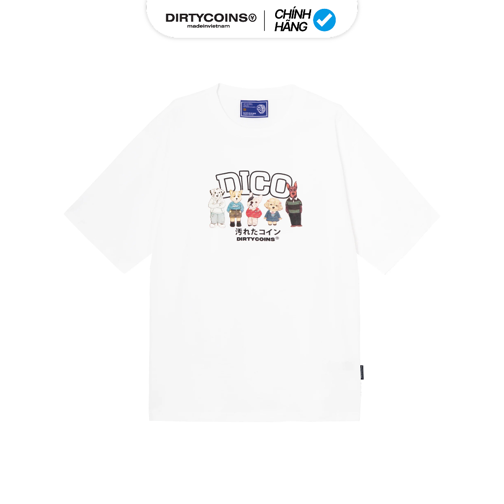 [Mã FADEP0610 giảm 10K đơn 99K] DirtyCoins Áo thun Puppies Hangouts T-shirt - White