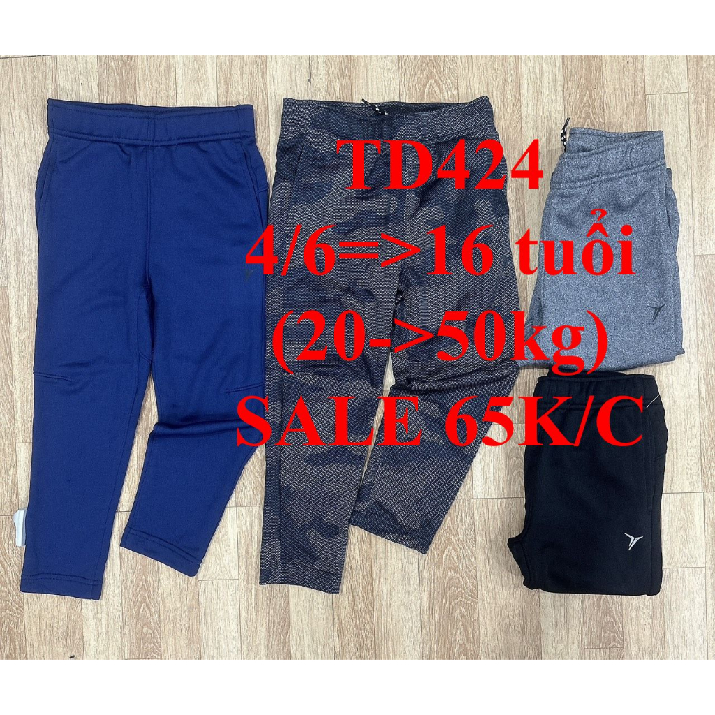 SALE 65K * Mã TD424: Quần thể thao bé trai hàng dư xịn hãng, chất vải dày dặn, có túi 2 bên, có dây rút điều chỉnh