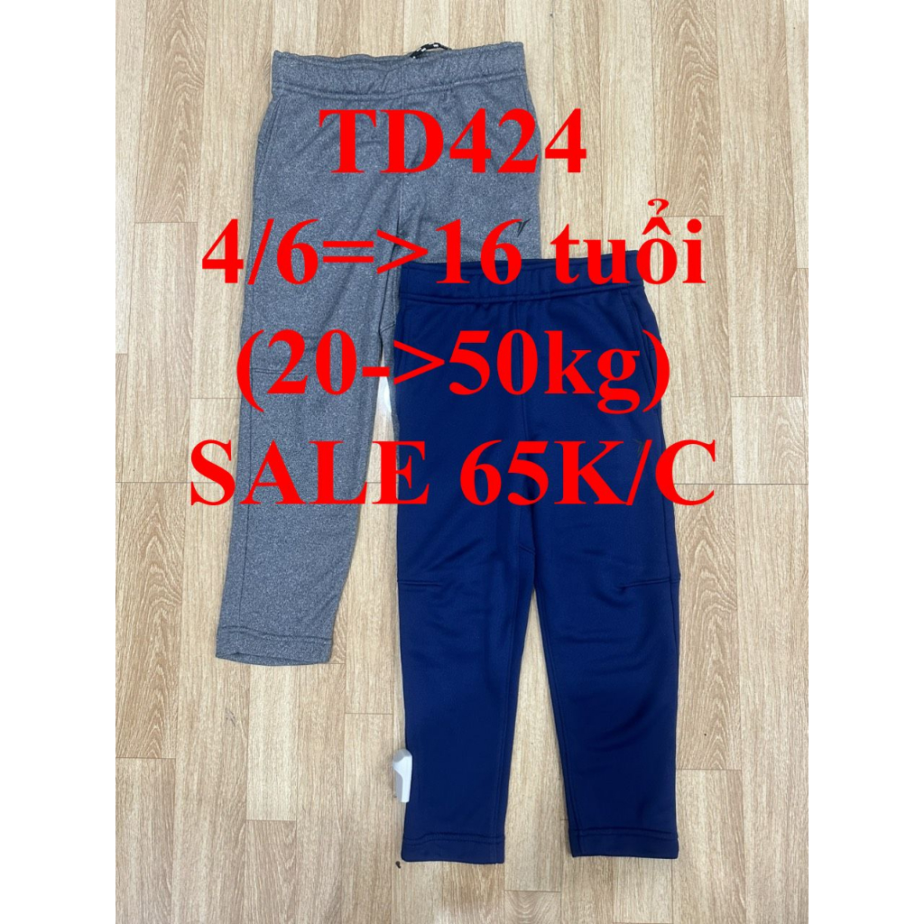 SALE 65K * Mã TD424: Quần thể thao bé trai hàng dư xịn hãng, chất vải dày dặn, có túi 2 bên, có dây rút điều chỉnh