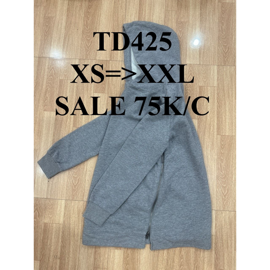 SALE 75K/C * Mã TD425: Áo hoodie dư xịn người lớn nữ dáng dài chùm mông️ ,dáng áo này mẹ nào bầu bí mặc cũng được luôn