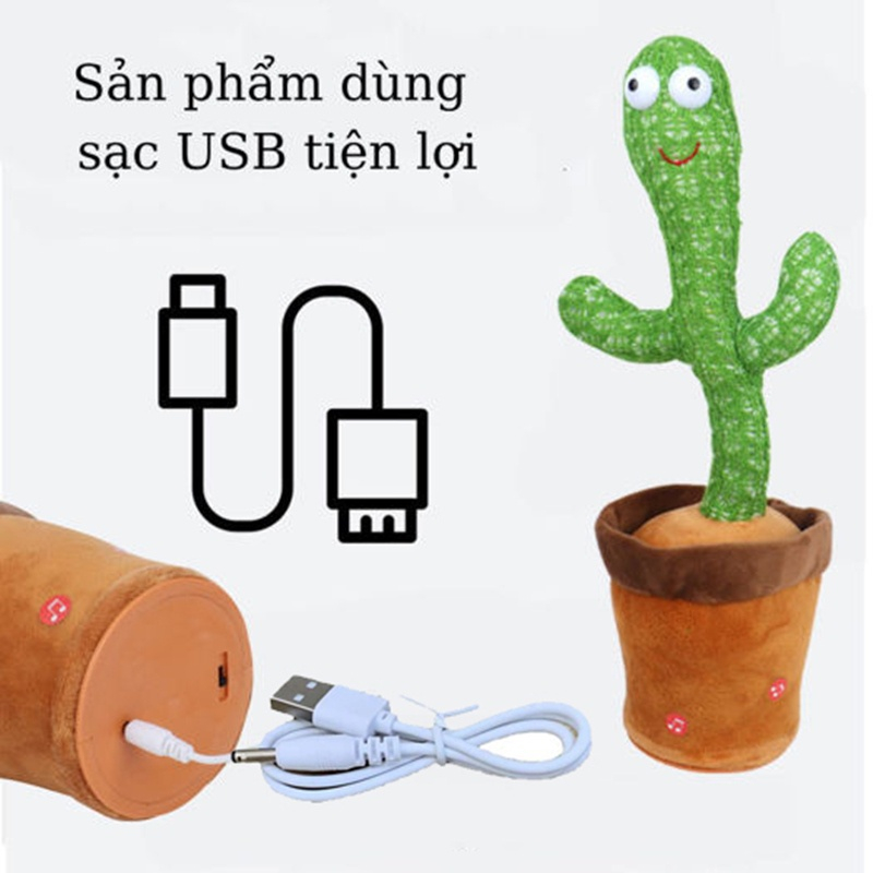 Xương Rồng Nhảy Múa Nhại Giọng 120 Bài Hát Sử Dụng Pin Sạc