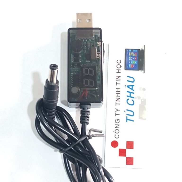 Cáp USB ra 9V / 12V - Nguồn USB 5V ra 9V / 12V (Nút công tắc tự chọn 9V / 12V - Có đèn led báo)