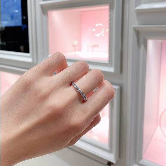 Nhẫn Pandora Sparkle & Hearts Sliver Ring 8051SV - Nhẫn nữ Pandora Hàng Fullbox Bạc S925 ALE