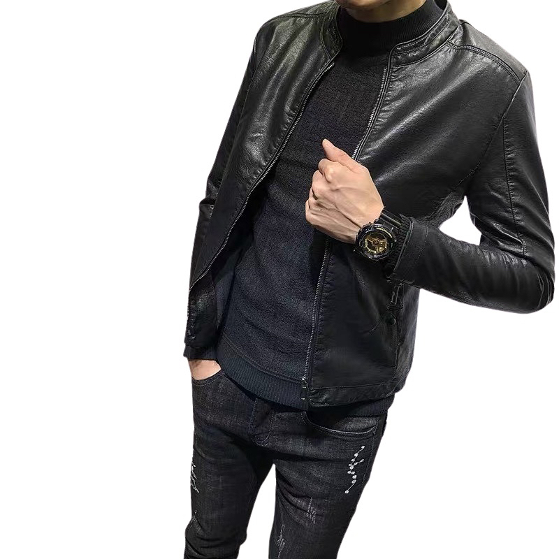 Áo Khoác Da Nam Cổ Tàu Cao Cấp Mẫu Mới Nhất Năm 2023